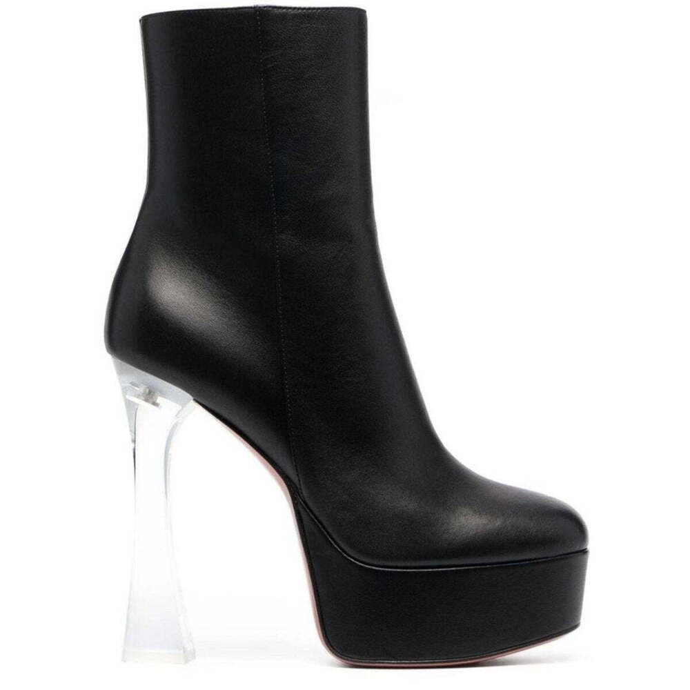 Amina Muaddi - Dua Glass Ankle Boots - IT 36.5
